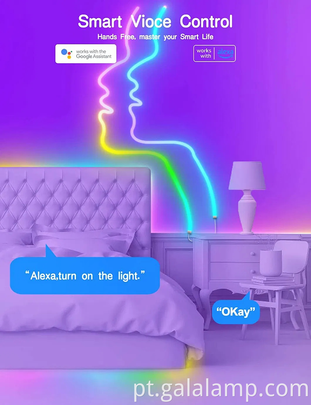 Luz de neon rgbic inteligente com controle wifi para decoração de casa